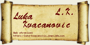 Luka Kvačanović vizit kartica